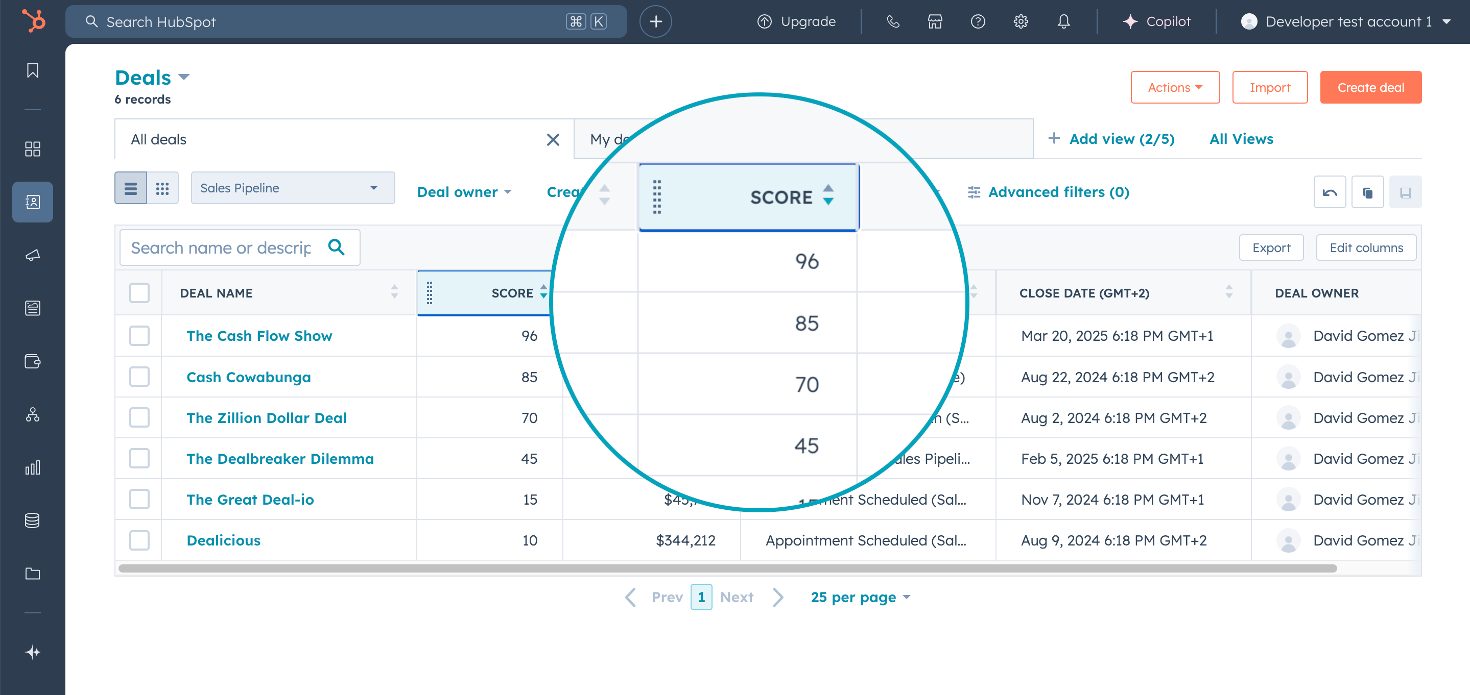 AI scoring of sales deals