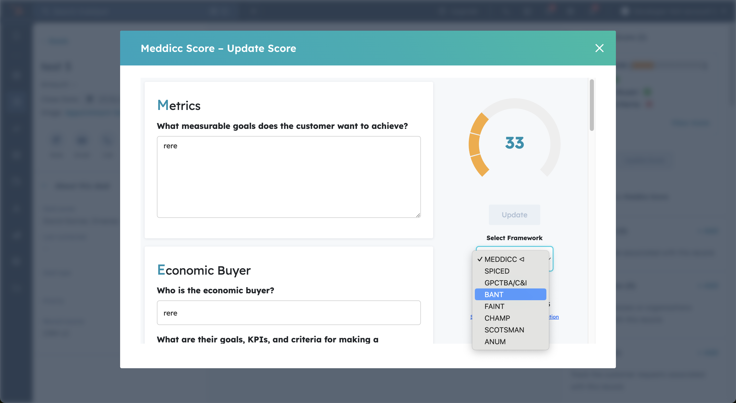 Selecting Other Frameworks