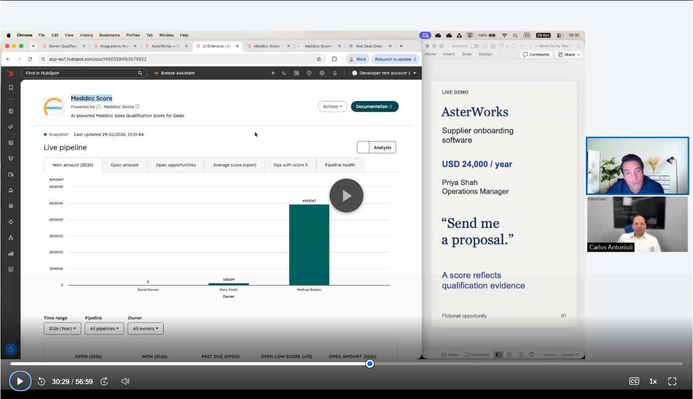 Watch the MEDDICC Inside Your CRM webinar recording