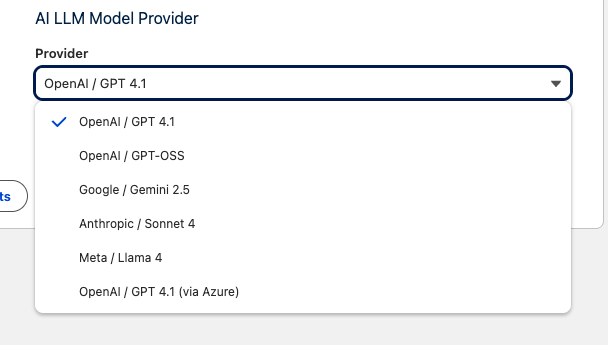 AI providers for Meddicc Score