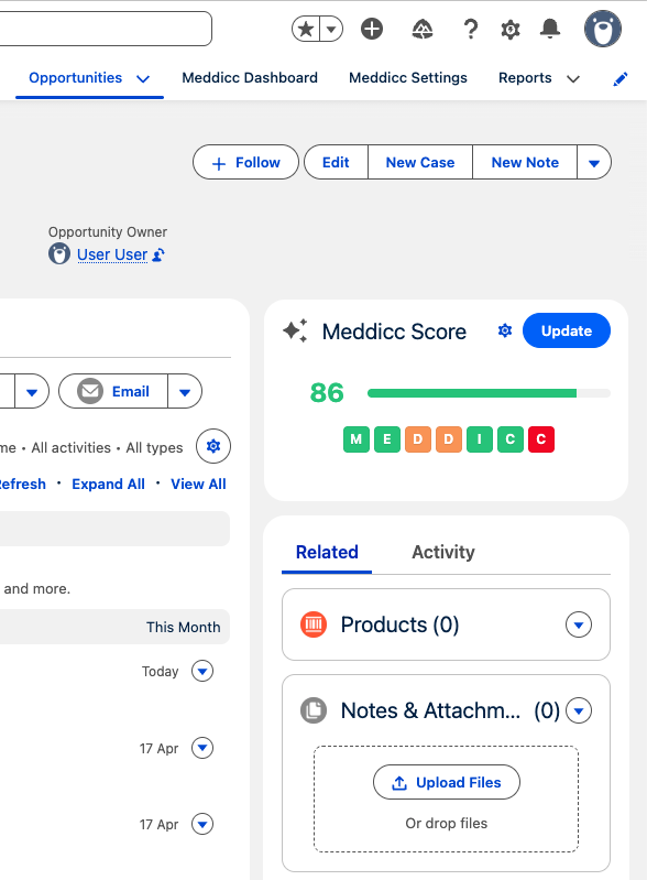 Meddicc Score for Salesforce